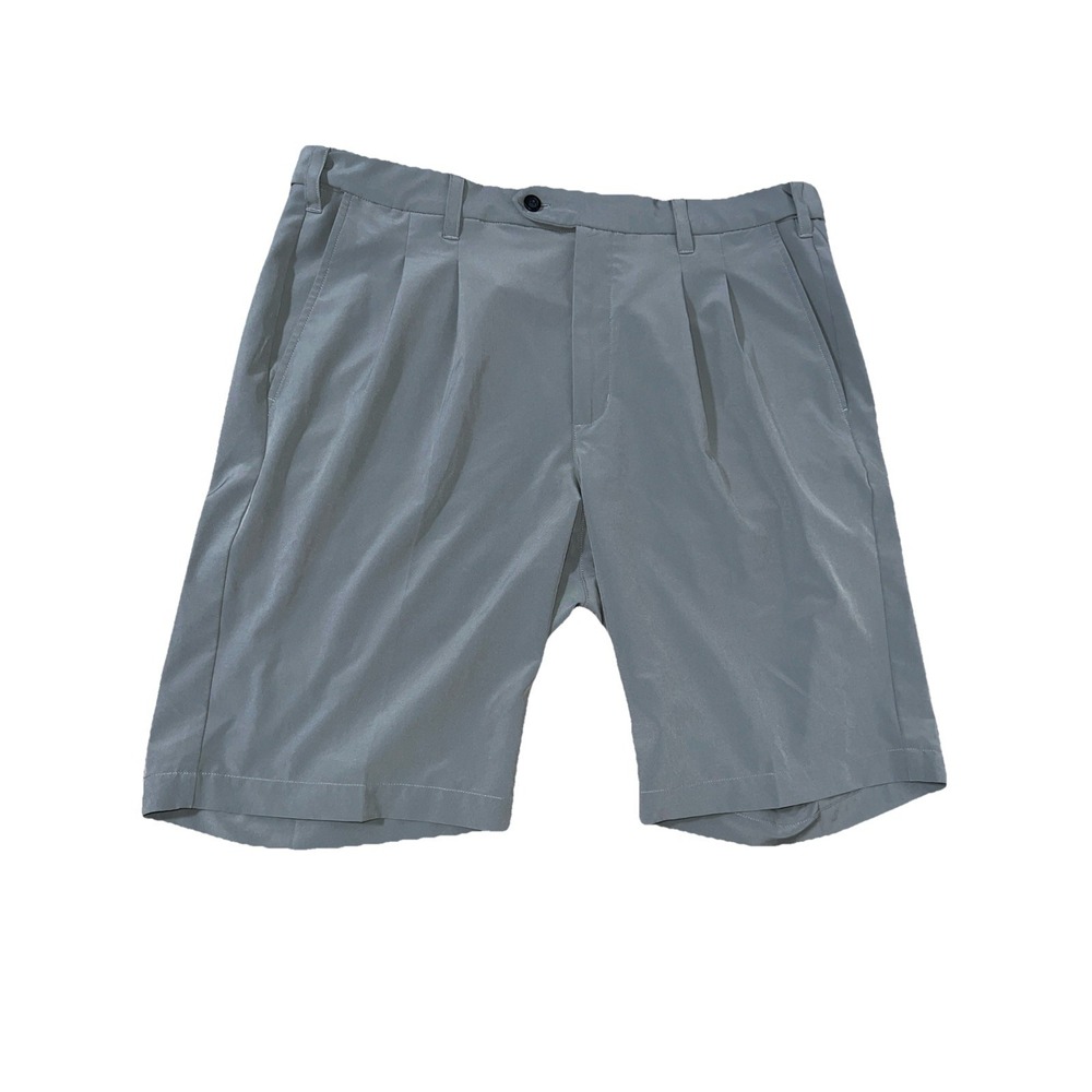 TGW Men's Pleated Front Lightweight Stretch Golf Shorts Size 36 Gray